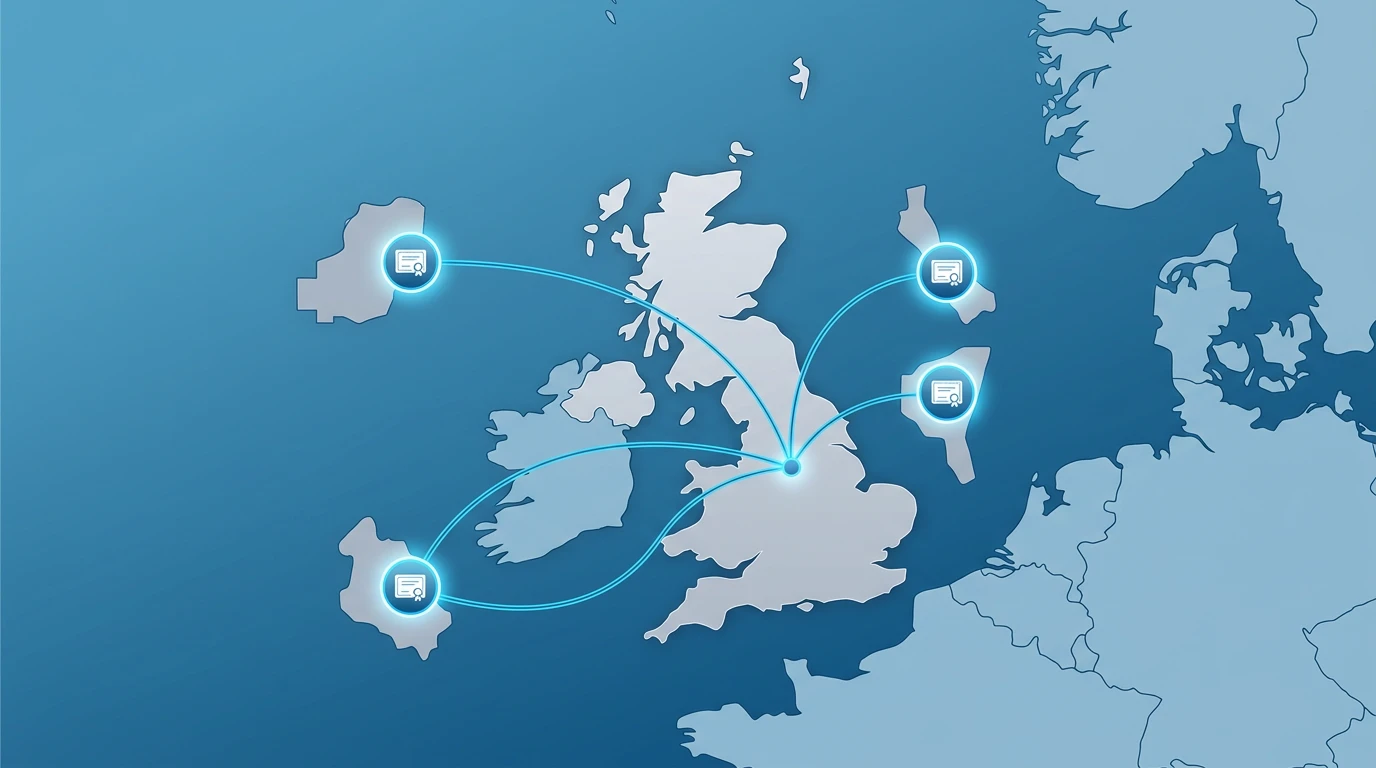 Map-style illustration of offshore licence jurisdictions Curacao Malta Gibraltar and Anjouan