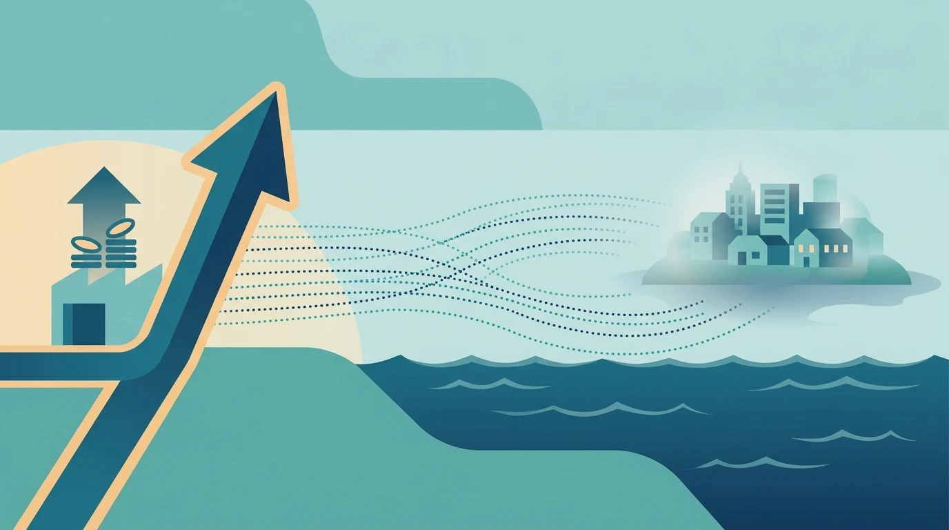 Illustration linking rising operator tax to growing offshore gambling demand